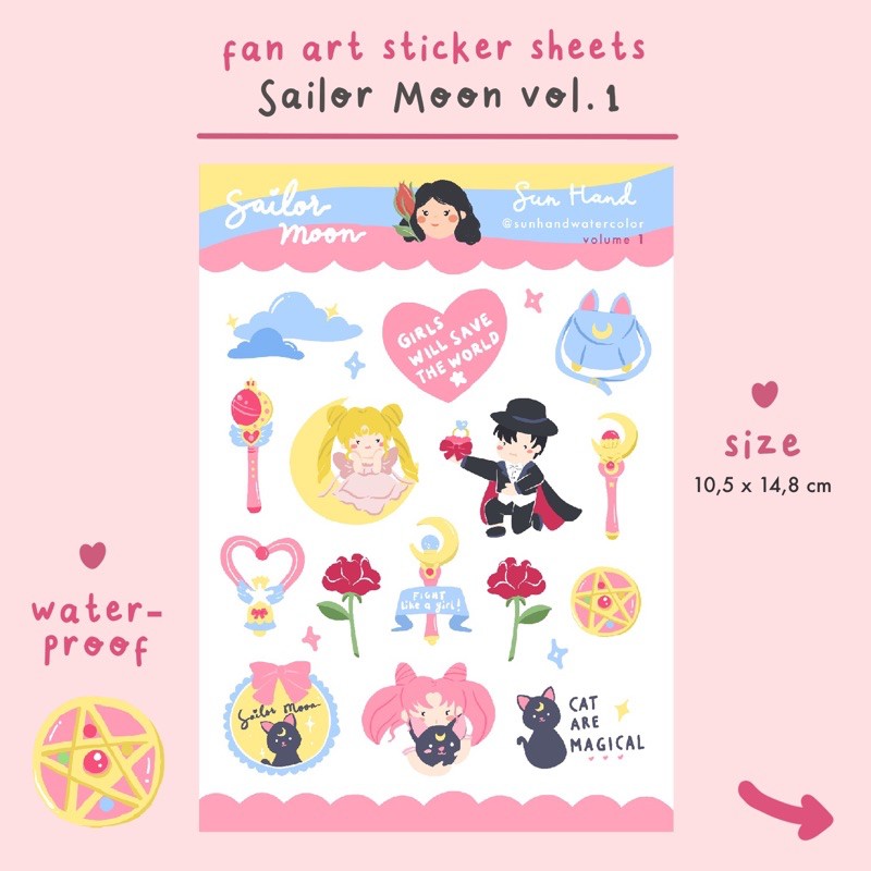 

Sun Hand Fan Art - Waterproof Sticker | Sailor Moon vol. 1