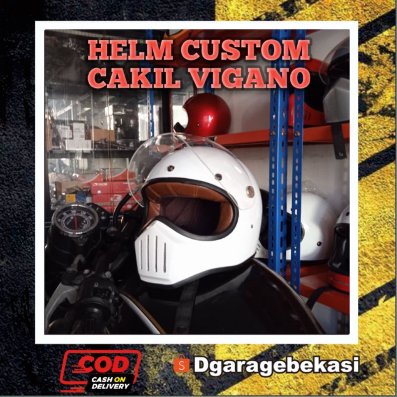 Jual HELM CUSTOM CAKIL VIGANO cc Helm Cakil Moto3 carglos ghostbone Helm Retro