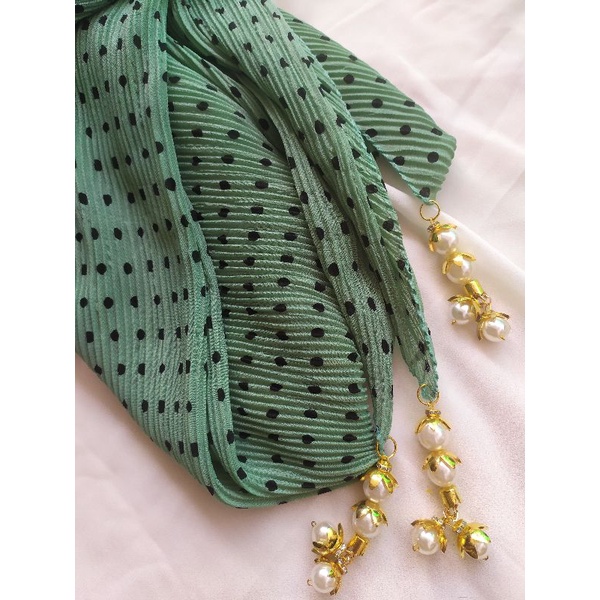 JILBAB SEGIEMPAT PLISKET POLKA BANDUL CROWN/KERUDUNG PLISKET POLKA-1