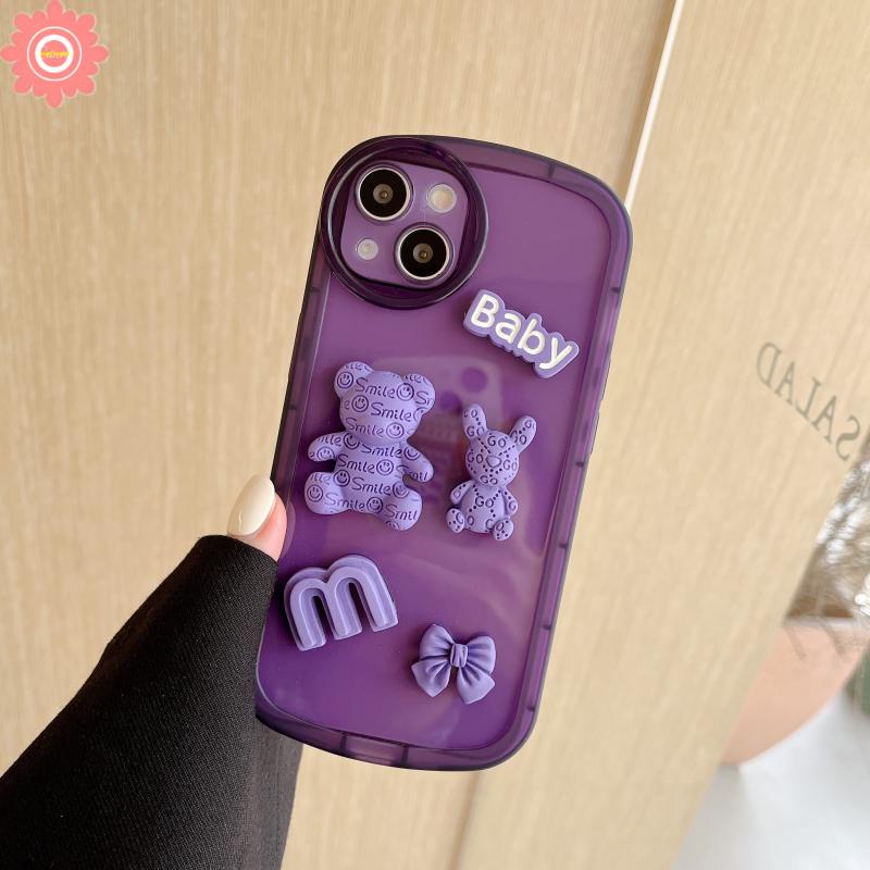 Soft Case TPU Motif Kartun Beruang 3D Untuk IPhone 11 13 12 Pro Max 7 8 6 6s Plus XR X XS Max SE 2020 13Pro Max