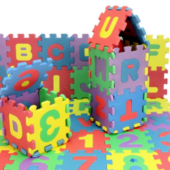 JinWaWa EvaMat Puzzle Building Block Alphabet Angka Mainan Anak