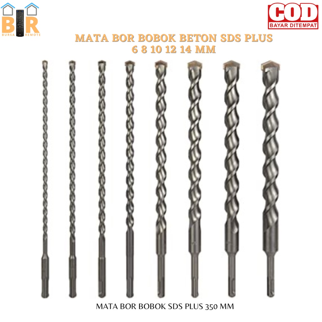 Mata Bor Bobok Beton Tembok Besi Sds Plus 6 8 10 12 14 16MM