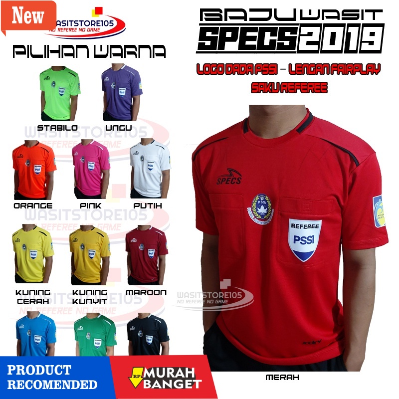 Baju futsal/bola terbaru- Baju Wasit Specs 2019 Logo DADA PSSI ~ SAKU REFEREE & LENGAN FAIRPLAY ( ha