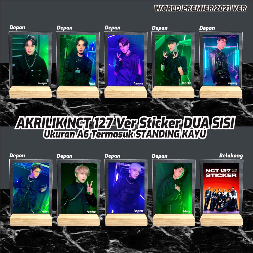 Akrilik Photo NCT 127 // Ver Album Sticker // Gambar 2 sisi // Termasuk Stand Kayu