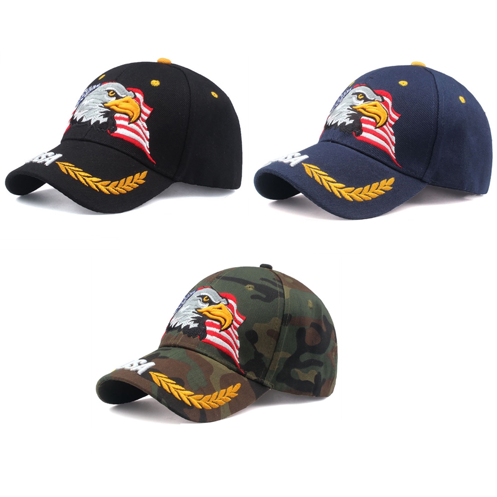 Topi Baseball Universal Motif Bordir Burung Elang 3d Bahan