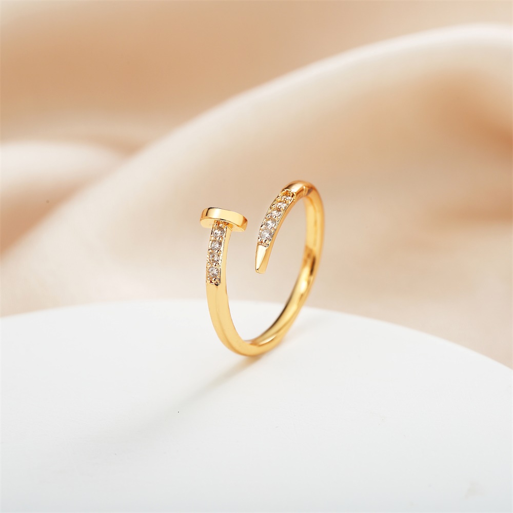 Y463 COD Cincin Titanium Model Paku Love Diamonds Artifisial Tersedia Warna Berlian Zirkon Fashion Wanita Rings