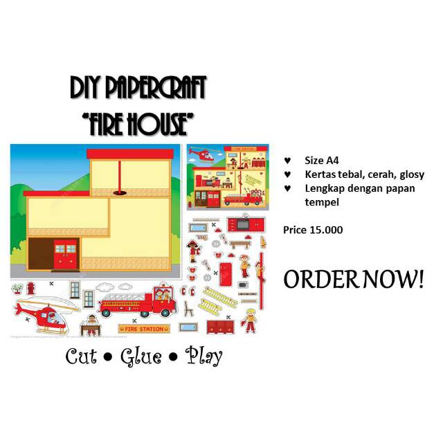 DIY papercraft firehouse