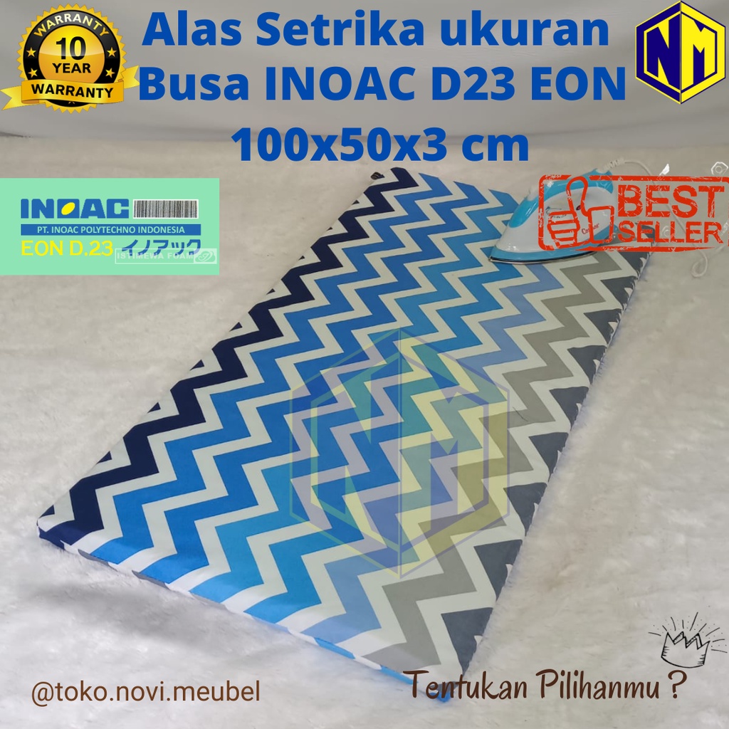 Alas Setrika INOAC ASLI D23 EON Cover Bolak Balik ukuran 100x50x3 cm Terlaris/ Busa D23 EON garansi 10 tahun alas gosokan / alas setrika busa Original / alas Gosok