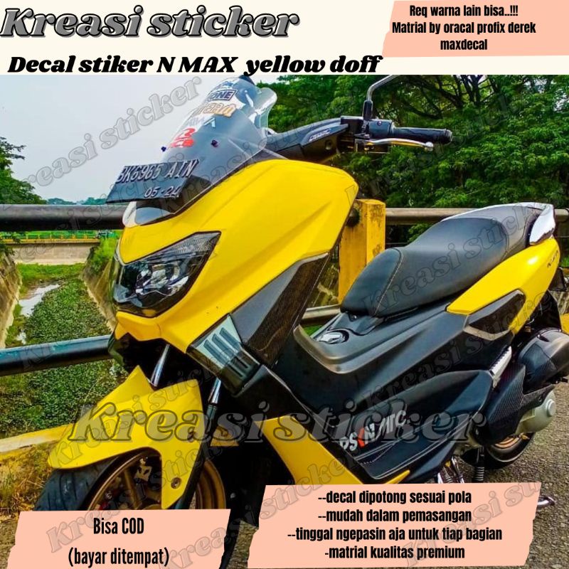 decal nmax polos stiker warna kuning doff/glossy full body nmax old/new dipotong sesuai pola dengan 