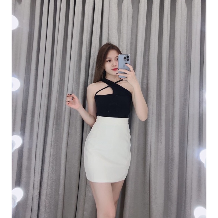 Korea cross tanktop jersey 1699 | Tanktop silang | Tanktop korea halter-Hitam