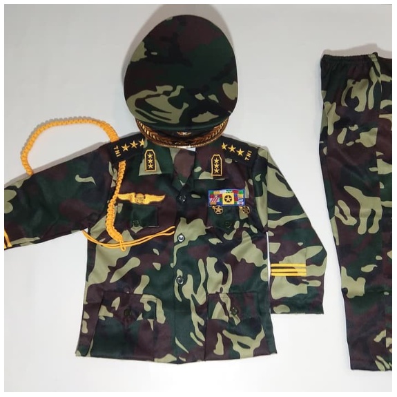 Baju Seragam Profesi Anak ABRI , TNI / Baju Seragam Karnaval TK SD ( COWOK ) MERK KIJANG ORIGINAL