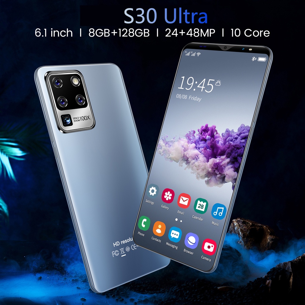 【COD】 Baru S30 Ultra (8 GB Rom + 128 GB Rom) Ponsel Pintar Dual Kartu Siaga Ganda/Membuka Sidik Jari/5G Handphone/Kartu Ponsel Pintar Dukungan Ekspansi/Others