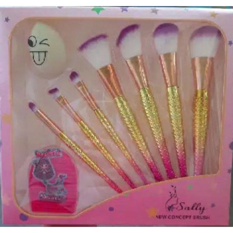 KUAS/BRUSH MERMAID SET 9 IN 1 NEW CONCEPT BRUSH