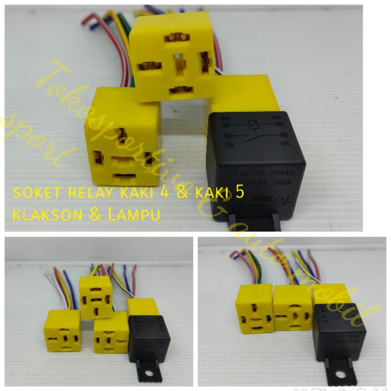 Soket Relay kabel 4 &amp; 5 pin socket relay klakson Lampu