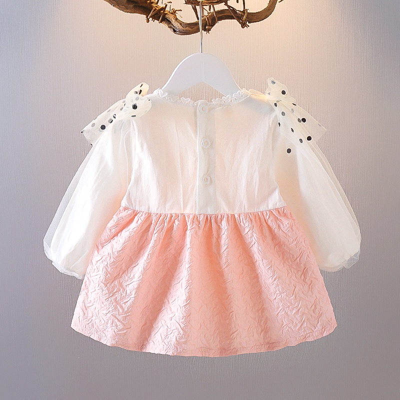 【Happy Baby】0-4Tahun QZ-32 Dress anak perempuan/Gaun putri lengan panjang benang Fashion Anak