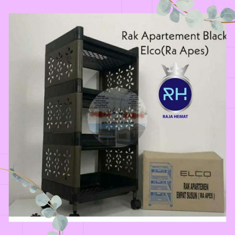 Rak Elco | Rak Yoyo Apartemen 4 Susun dengan Roda | Rak Hobbit 3 Susun