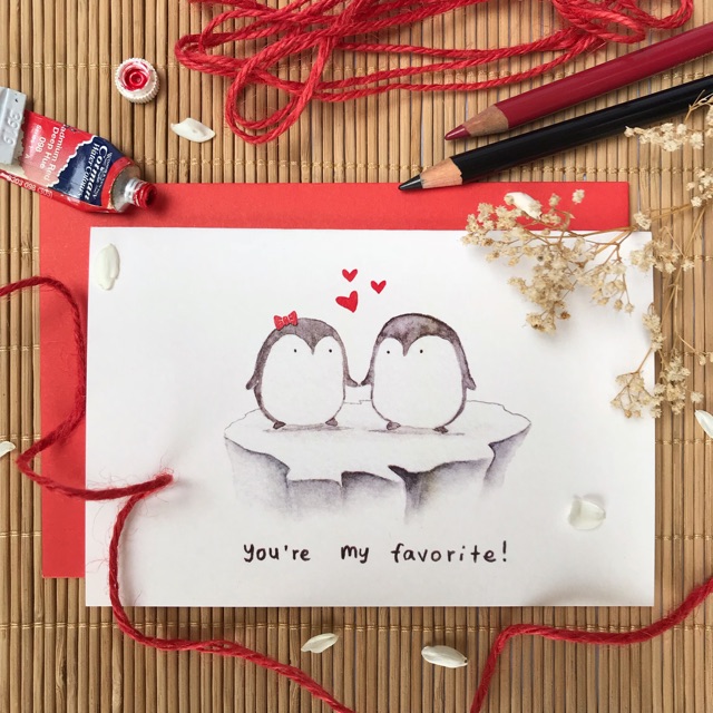 

Kartu ucapan watercolor lucu — my favorite by Mentol Art