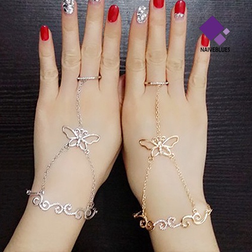 Naiveblue &gt; Gelang Tangan Cincin Model Kupu-Kupu Hollow Mewah Untuk Wanita