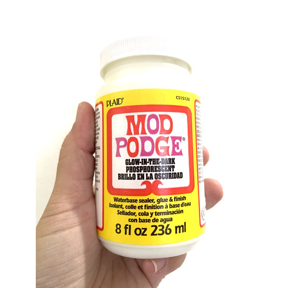 Mod podge glow in the dark sealer waterbase 8oz pelapis craft fosfor