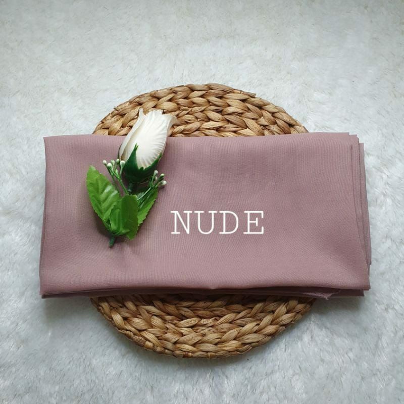 hijab BELLA SQUARE Pollycotton premium-Nude