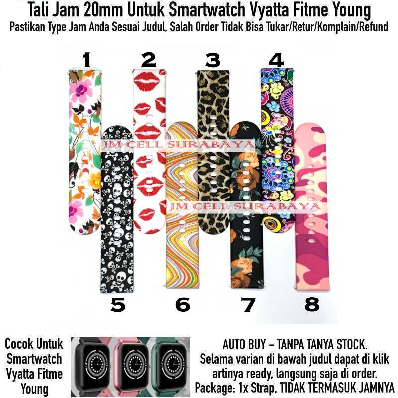 Motif Watch Strap Vyatta Fitme Young - Tali Jam Tangan 20mm Rubber Silikon Beauty Style