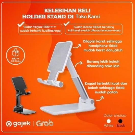 Holder Stand HP di Meja Tablet Hp Lipat Tempat Dudukan HP Universal - Putih