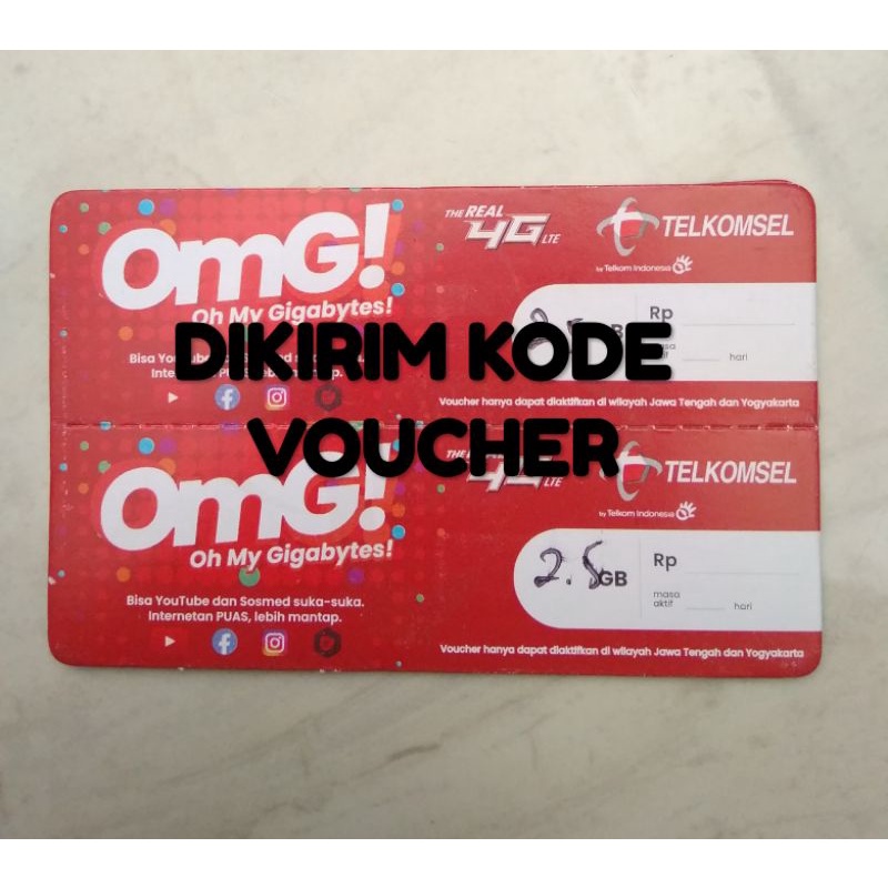[DIKIRIM KODE VOUCHER] VOUCHER Telkomsel 2.5GB (1gb+1.5gb) Lokal JATENG