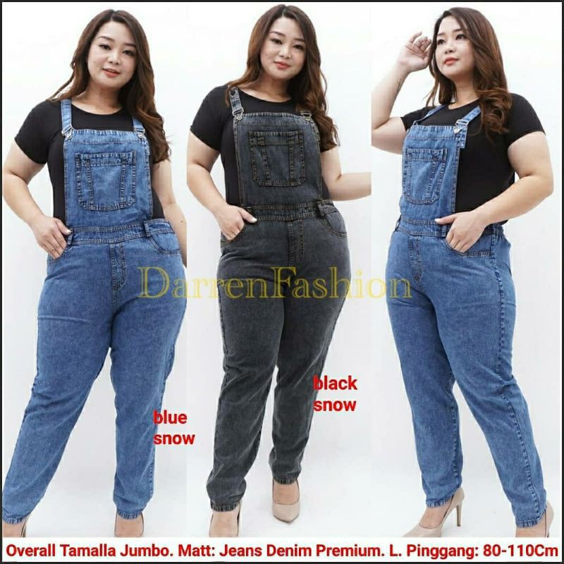 Overall Tamalla Jumbo Bigsize . Celana Panjang Overall Jeans Denim Jumbo Murah