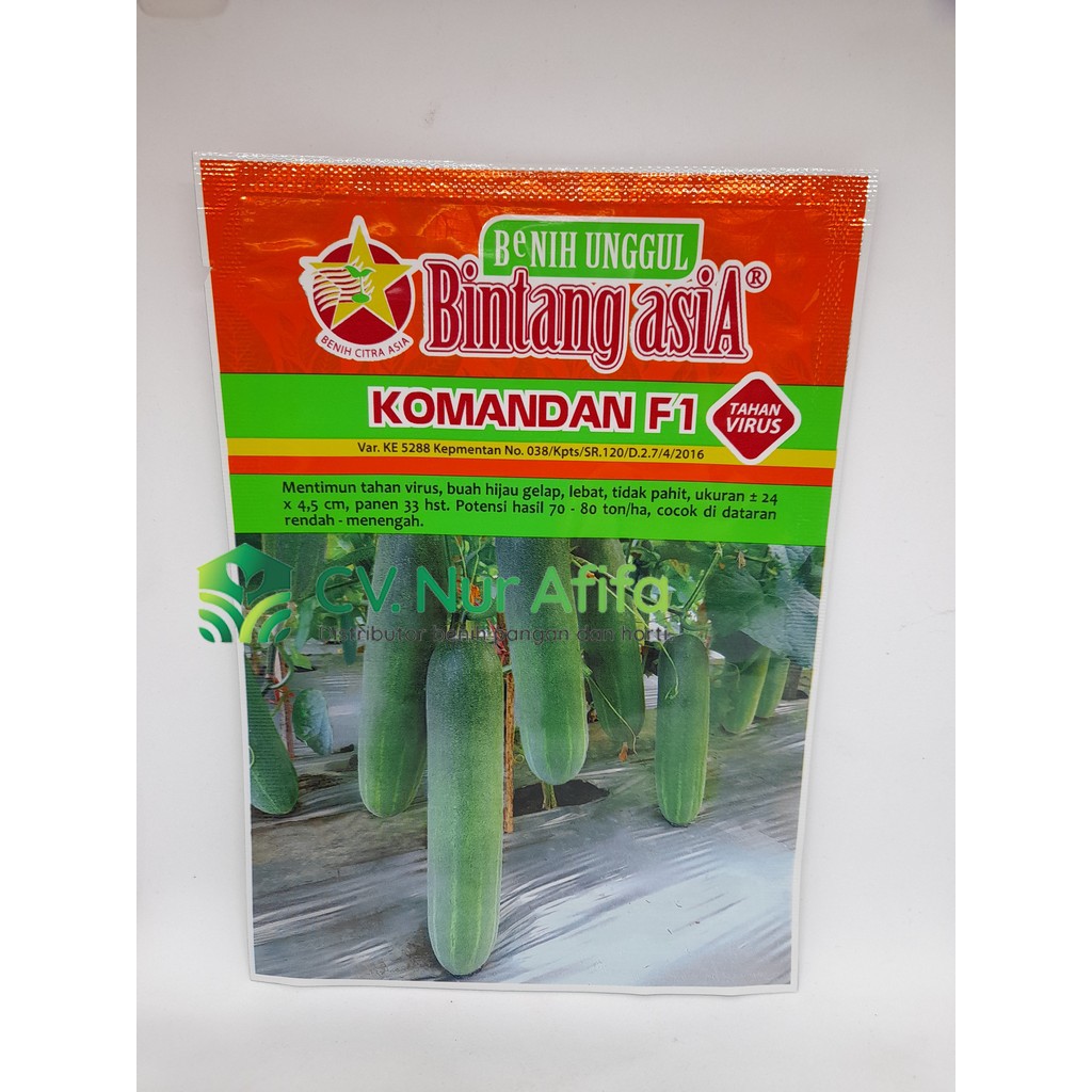 Benih/Bibit Timun KOMANDAN F1 10gram Bintang Asia
