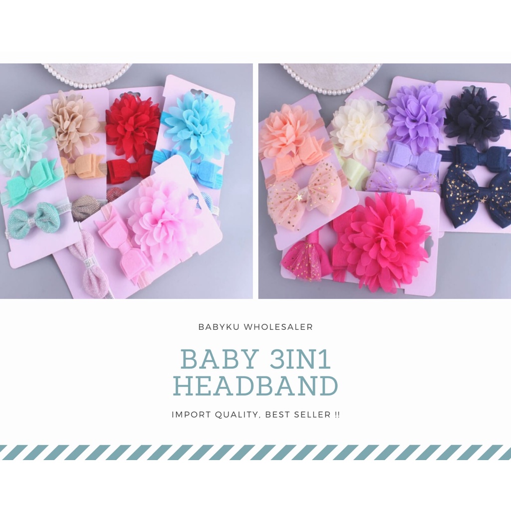 Headband bando bayi 3in1