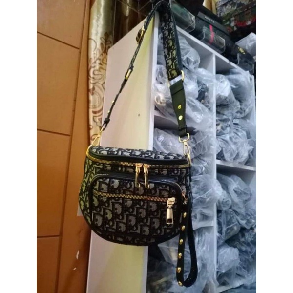 BEST SELLER tas wanita kekinian fashion slingbag ovale kanvas sling bag