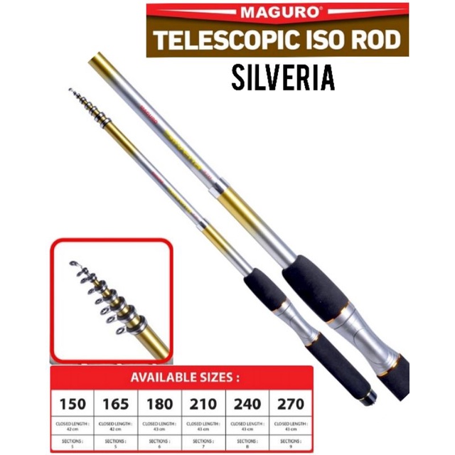 Joran MAGURO SILVERIA Telescopic/Antena 150 165 180 210 240 270