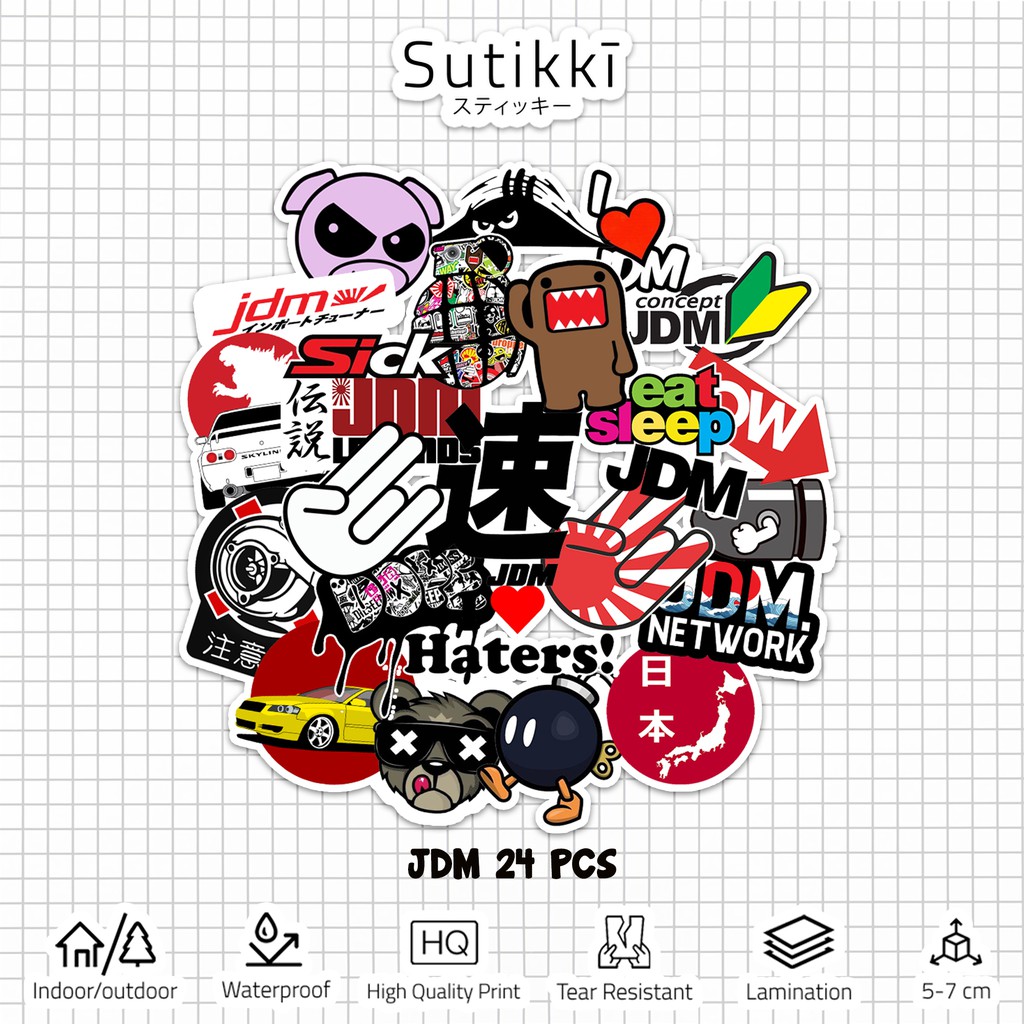 Sutikki | Sticker Pack Logo JDM Japan Domestic Market Culture Stiker Laptop Motor Mobil Jepang S1