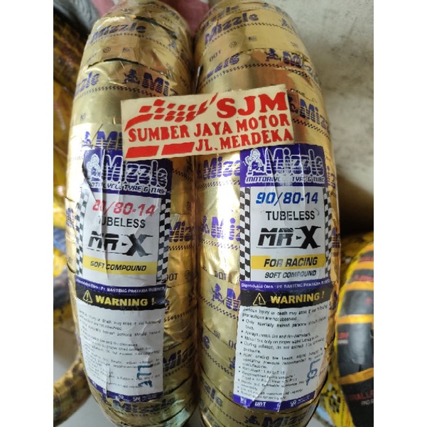 Ban Mizzle MRX Ring 14 ukuran 90 80 dan 80 80 sepasang ban Mizzle soft coumpon road race 90/80-14 da