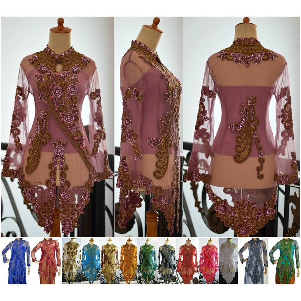 Kebaya jadi Modern Muslimah pesta wisuda akad nikah kerah shanghai