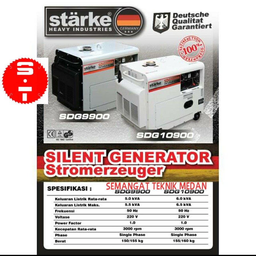 SDG9900 GENSET GENERATOR LISTRIK SILENT SOLAR 5000 WATT 5KVA STARKE