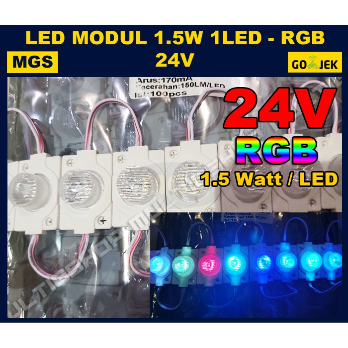100Pcs LED Modul 1.5W 1 LED 24V - RGB