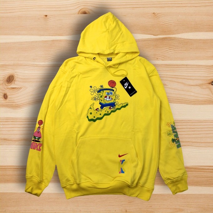 spongebob nike hoodie yellow