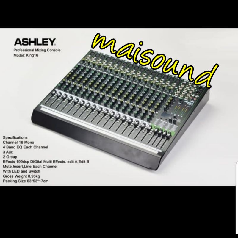 Jual MIXER ASHLEY KING 16 CHANNEL ORIGINAL ASHLEY KING16 | Shopee Indonesia