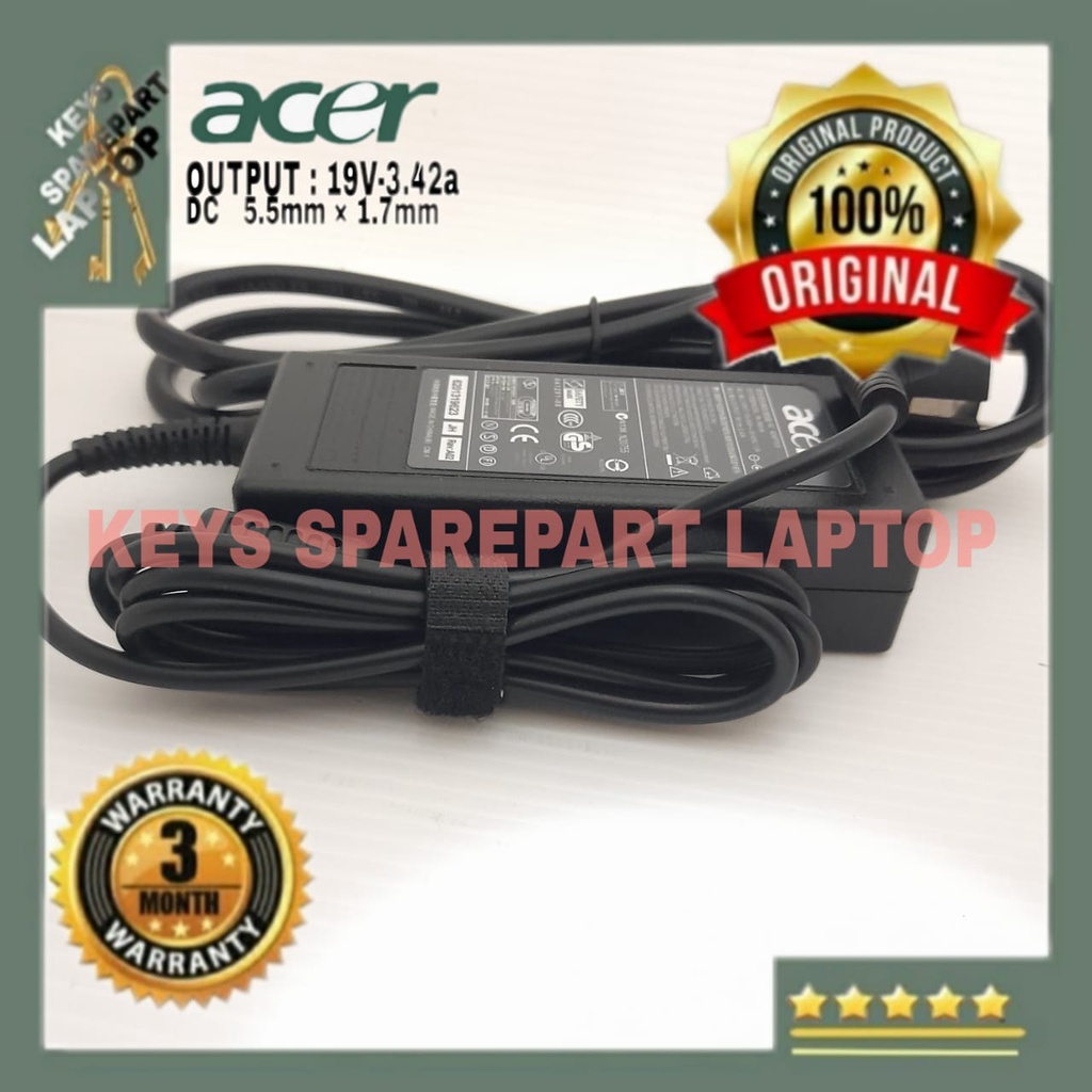 Charger Adaptor Casan Laptop Acer Aspire PA-1650-22 PA-1650-69 PA-1650-86 S3-391 S3-951 E1-531 E1-571 V3-551 Travelmate 6291 M5 481TG 581T  2420 3620 3640 5540 5550 Z3-451 E15 A315 V3 A515 F15 5570 5580 6292 4745G 3820T 4820T A13-045N2A 065N1A original