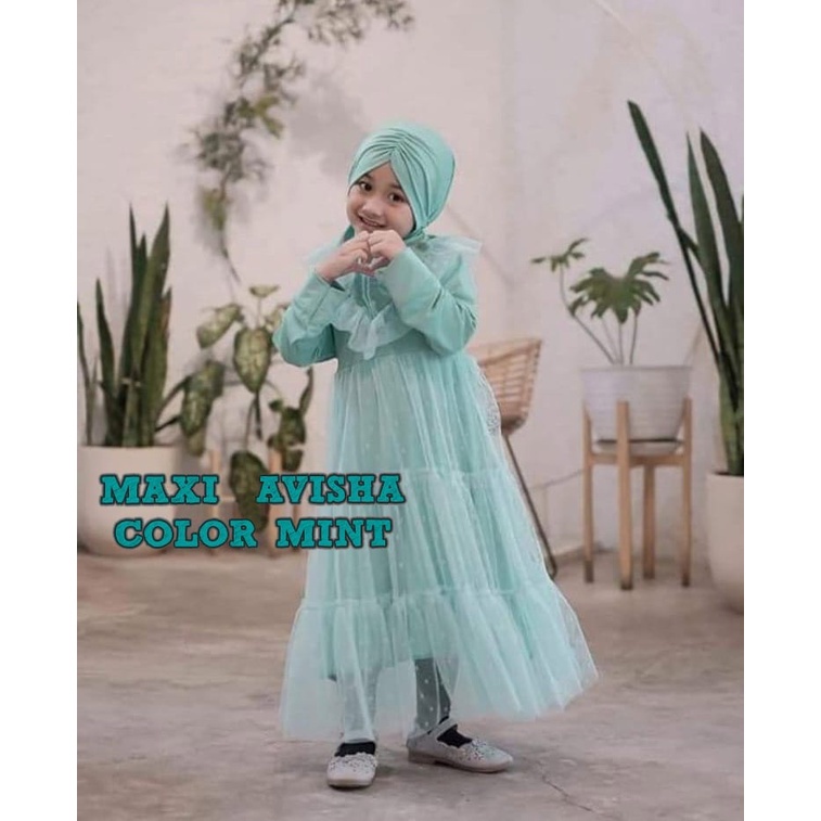 Gamis Anak Perempuan Brukat Trend Terbaru 2022 Sage Green Lilac Hijau Sage Syari St Kayla Kid Gaun A