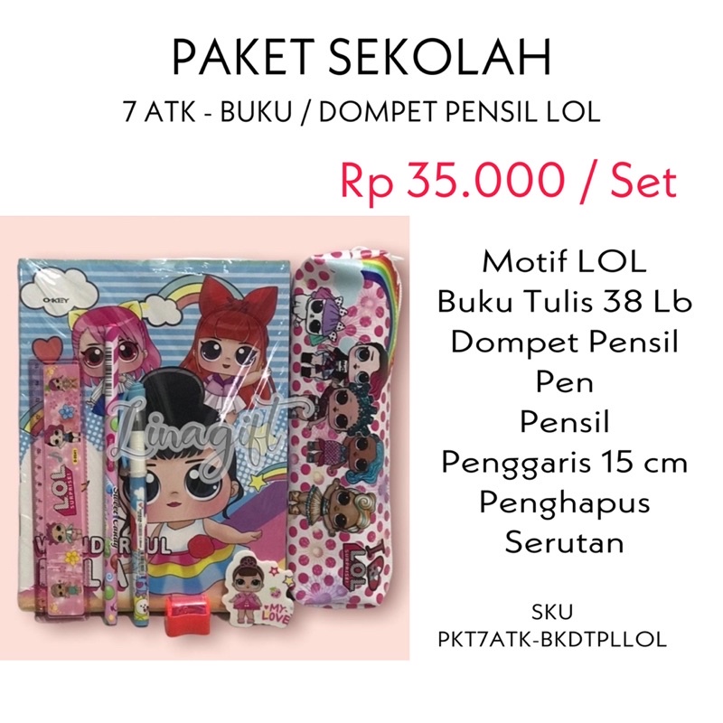 ( Set Paket Motif ) ALAT TULIS SEKOLAH LENGKAP / MEWARNAI / KADO SUVENIR CUSTOM ULANG TAHUN / HADIAH LOMBA 17 AGUSTUS / COLORING STATIONERY SET / BUKU A5 NOTES PEN PENSIL / GOODIE BAG BINGKISAN SOUVENIR