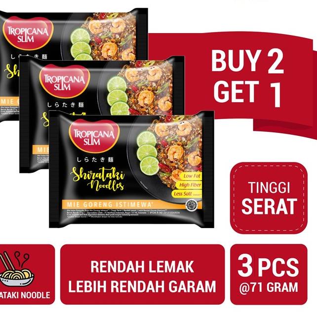 

Rekomendasi--Triple Pack - Tropicana Slim Shirataki Noodle 71 g - Bantu Dukung Hidup Sehat
