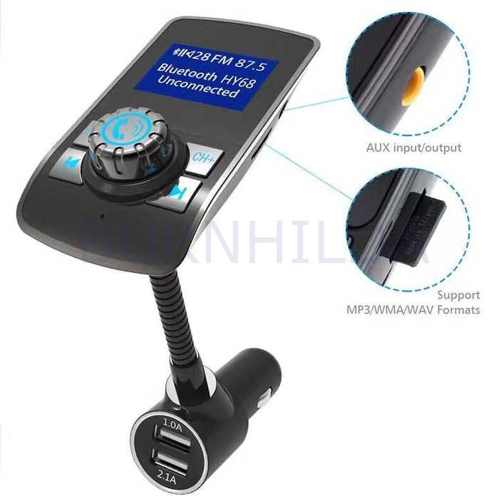 Transmitter Wireless In-Car Bluetooth Receiver Stereo Radio mobil motor burnhilda