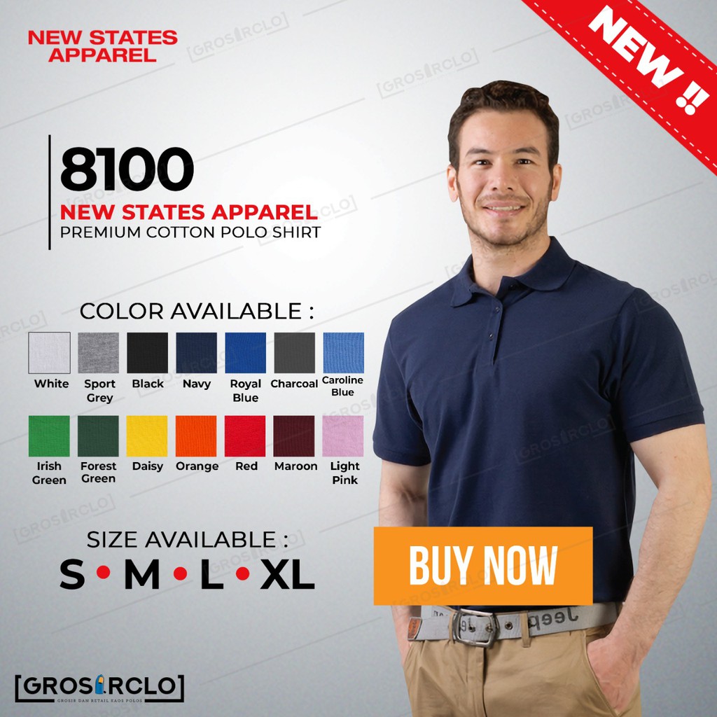 Baju Kaos Kerah Wangki Polo Shirt NSA New States Apparel Baju Kaos Kerah Wangki Polo Shirt NSA New States Apparel