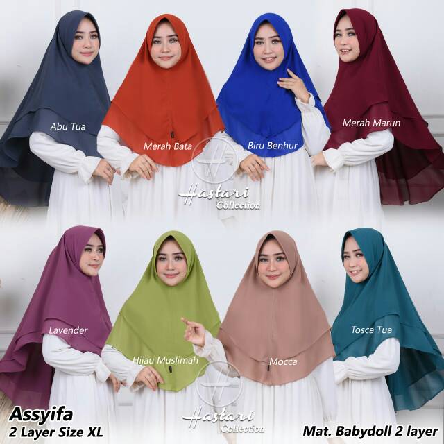 JILBAB Kerudung KHIMAR SYARI 2 LAYAR L