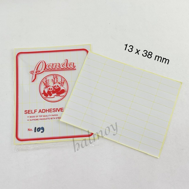 

STICKER LABEL / NAMA NO. 109 13 X 38 MM ( 7 LEMBAR )