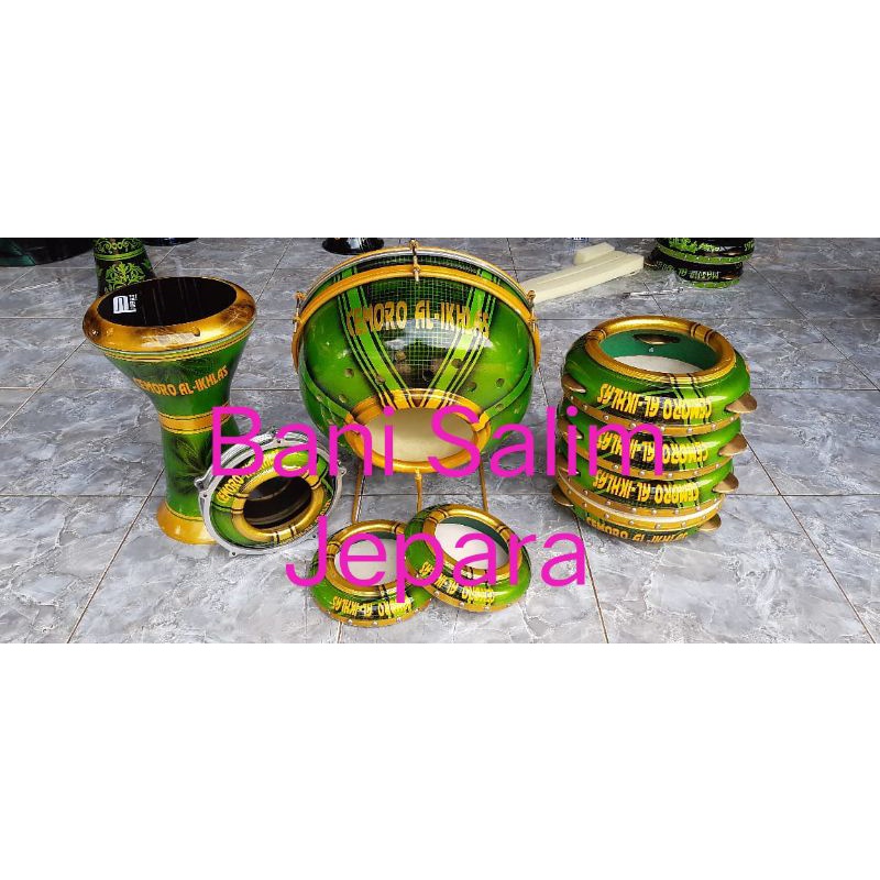 Alat Rebana Hadroh Satu Set Motif Asli Jepara Custom