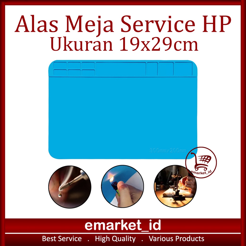 Alas Meja Service HP / Alat Karet Anti Panas Karpet Biru Tatakan