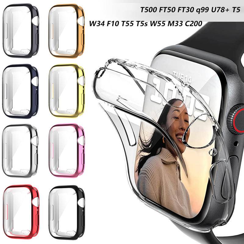 Casing Pelindung Apple Watch T500 FT50 FT30 q99 U78 + T5 W34 F10 T55 T5s W55 M33 C200 Dengan Bumper